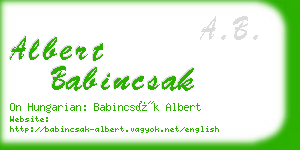 albert babincsak business card